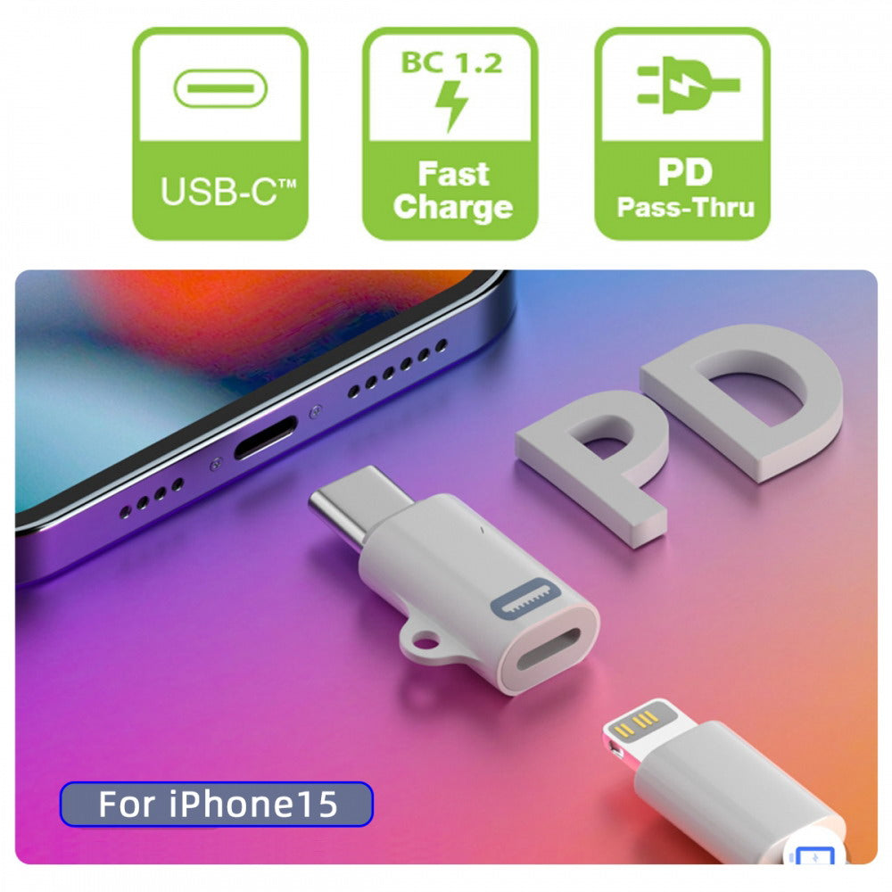 Chenyang 2pcs/set USB-C Type C Male to 8P Female 27W Power 480Mbps Data Adapter Compatible with iPhone 15 & Android & Tablet U2-058-LT020