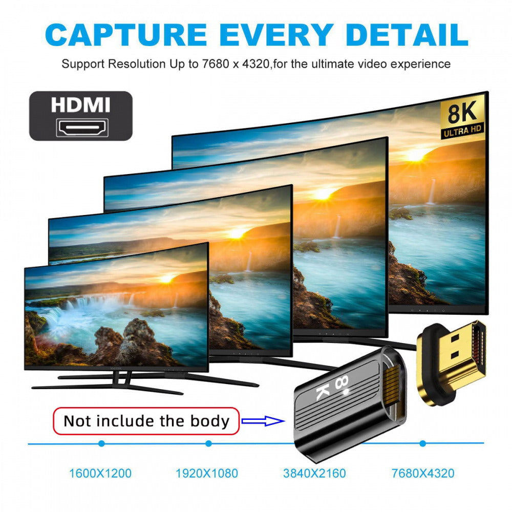 Chenyang Magnetic Separate Connector 8K Type-A HDMI 2.1 Male Straight 19Pin Contacts Video Adapter for Laptop HDTV HD-042-AM