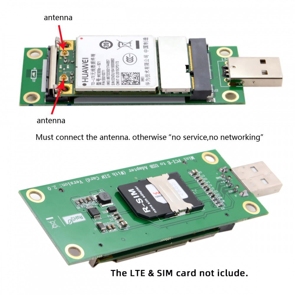 Chenyang Mini PCI-E Wireless WWAN to USB Adapter Card with SIM Card Slot Module Testing Tools EP-042