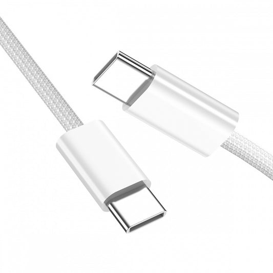 Chenyang USB-C Type C Male to Male PD 27W 65W Power 480Mbps Data Cable White Sleeve for Phone & Tablet & Laptop UC-072-SL