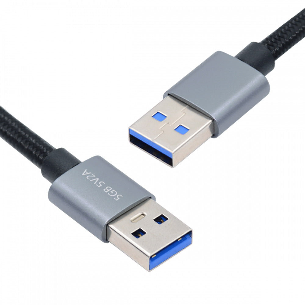 Chenyang USB 3.0 Type-A Male to USB3.0 A Male Cable Silver 5Gbps for Disk SSD Camera Data 30cm U3-075-AM