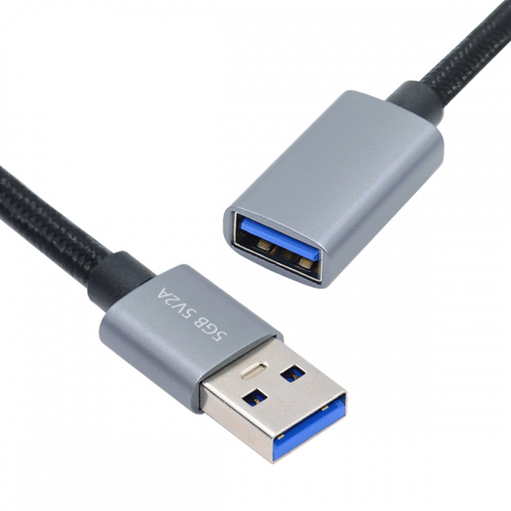 Chenyang USB 3.0 Type-A Male to USB3.0 A Female Cable Extension Silver 5Gbps for Disk SSD Camera Data 30cm U3-075-AF