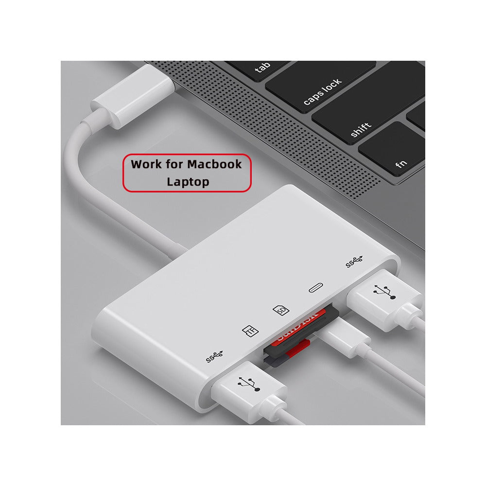 Chenyang USB 2.0 Type C USB-C to TF Micro SD SDXC Dual USB3.0 Female Card Reader PD 27W Adapter for Laptop Tablet Phone UC-155-SD005