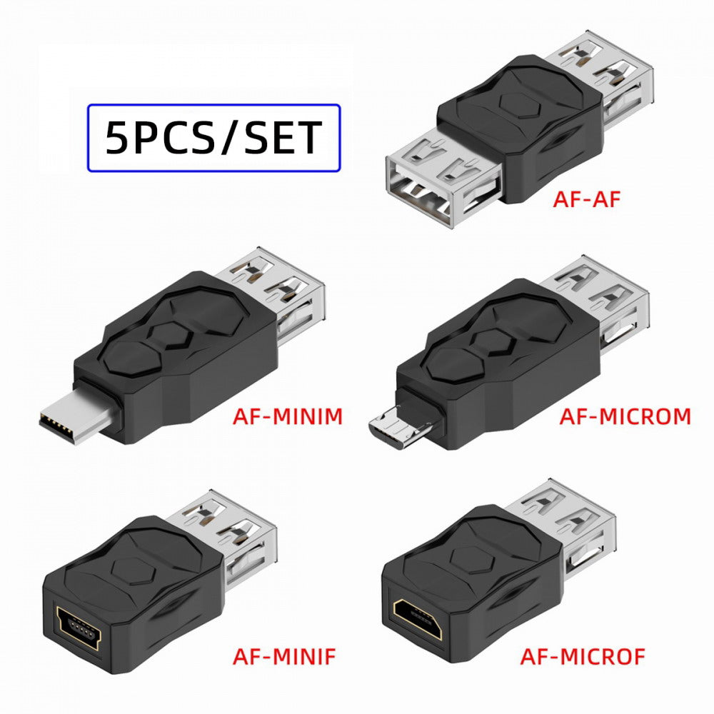 Chenyang 5pcs/lot Micro USB 2.0 OTG Mini USB 5Pin Type-A Male to Female Data Charge Adapter U2-006-AF