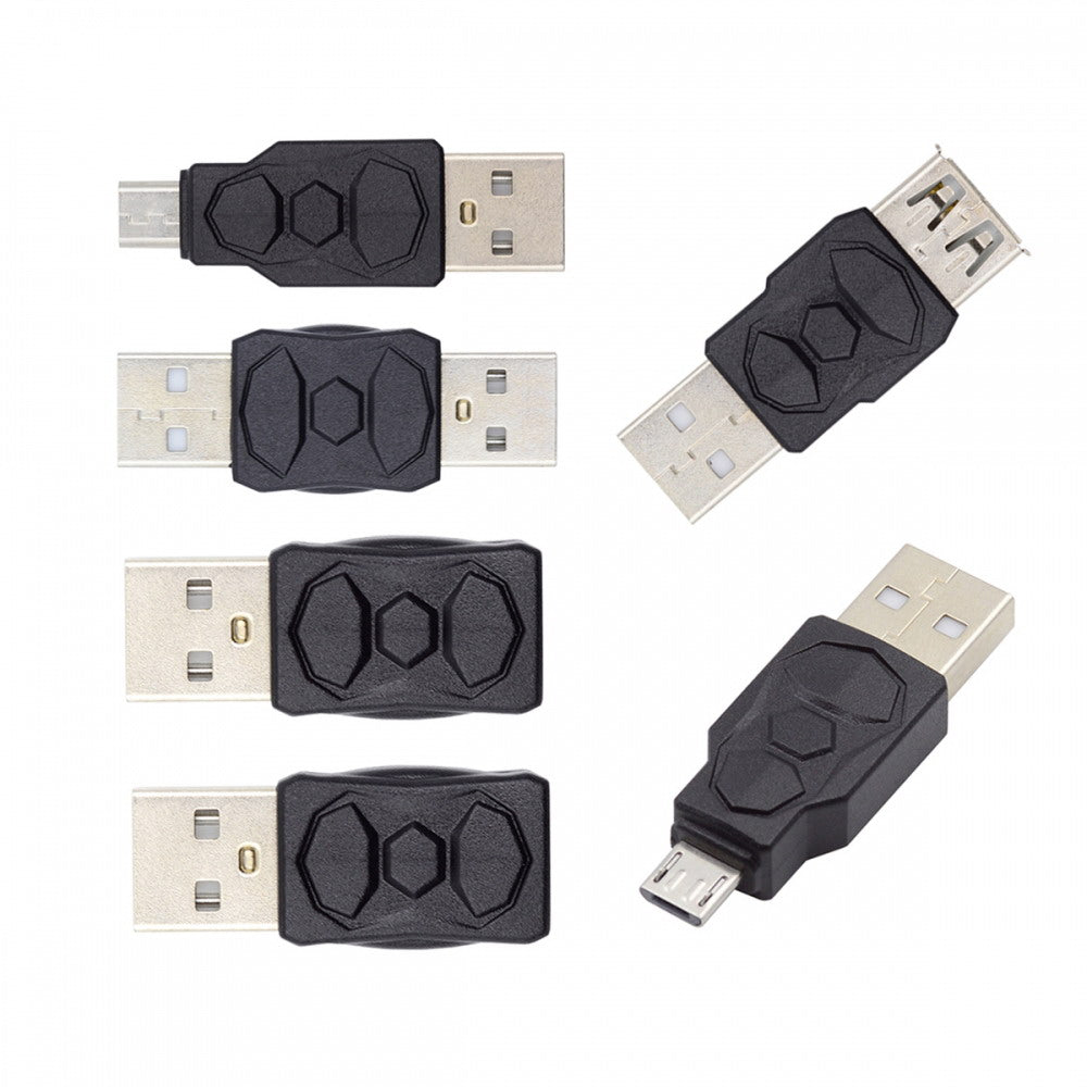 Chenyang 6pcs/lot Type-A Micro USB 2.0 Mini USB 5Pin Male to Female Extension Data Power Adapter U2-006-AM