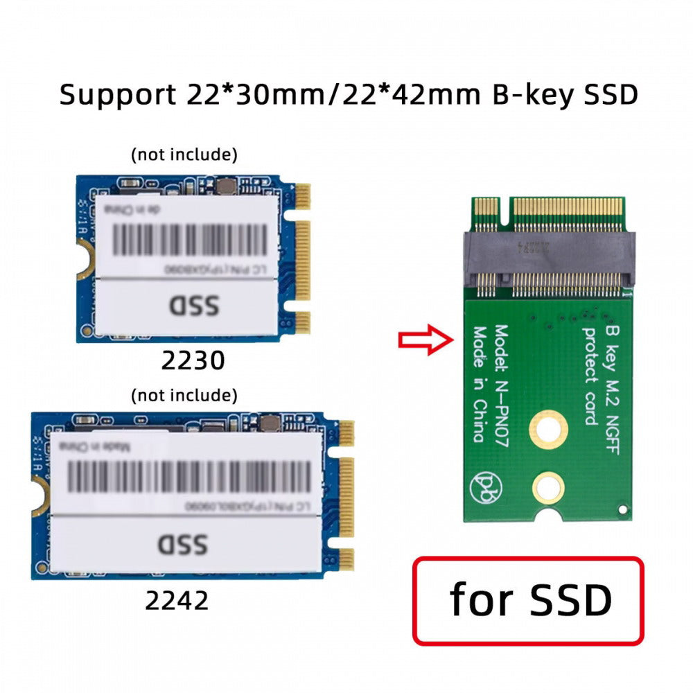 Chenyang NGFF B-Key 22x30mm to 22x42mm Male to Female Extension Adapter for 2230 SSD LTE Card SA-068-BKEY