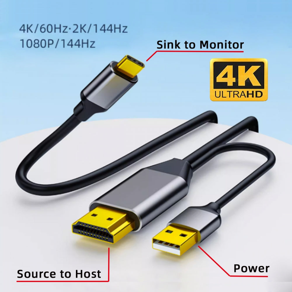 Chenyang Reversible HDMI 1.4 Source to USB 3.1 Type C USB-C Displays Male 4K HDTV Cable for Laptop Monitor 1.8m UC-129-HDF