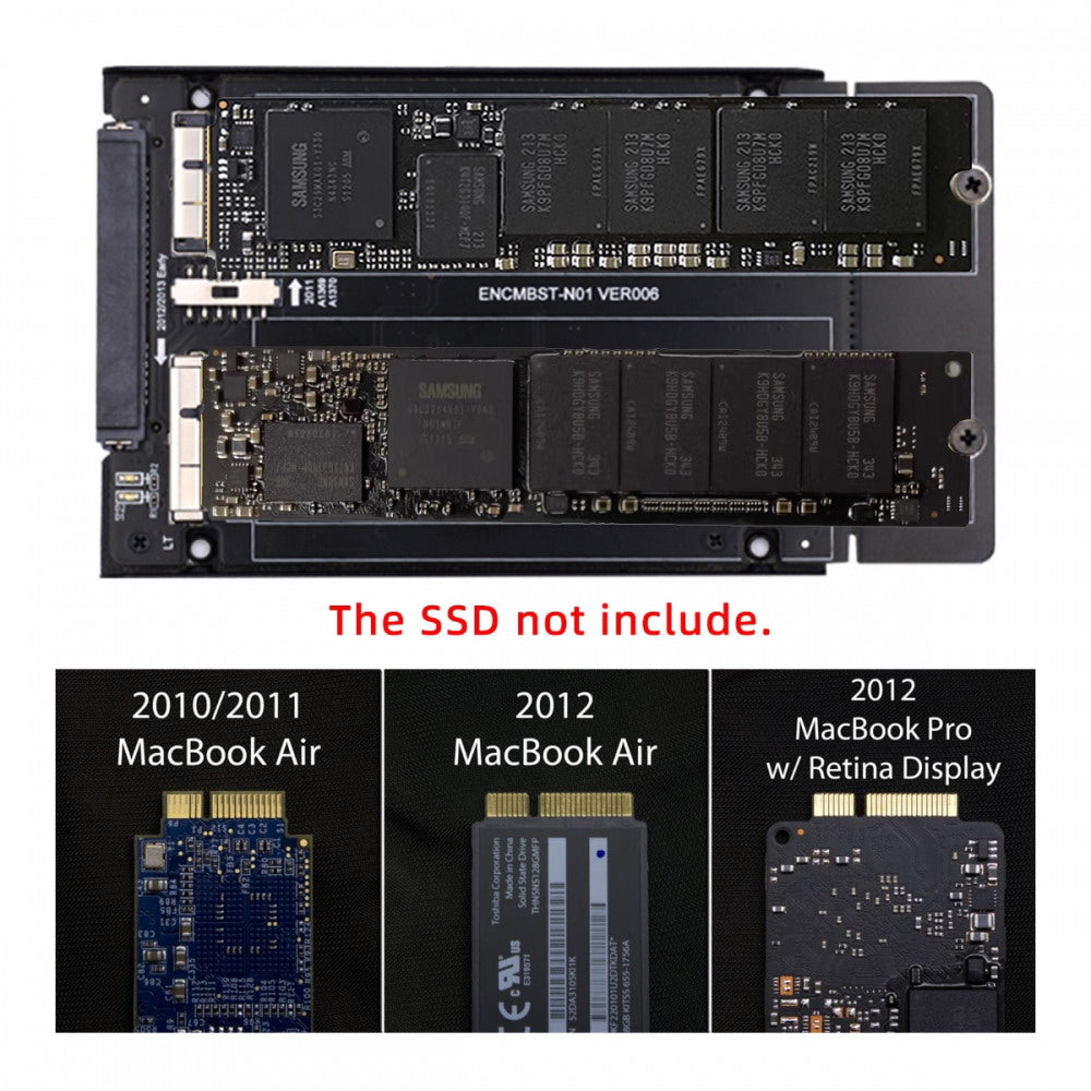 Chenyang 2.5inch SATA 22Pin to 2010 2011 2012 Mac Air Pro Retina SSD 12+6Pin 17+7Pin A1425 A1398 MC975 MC976 Case Enclosure SA-072