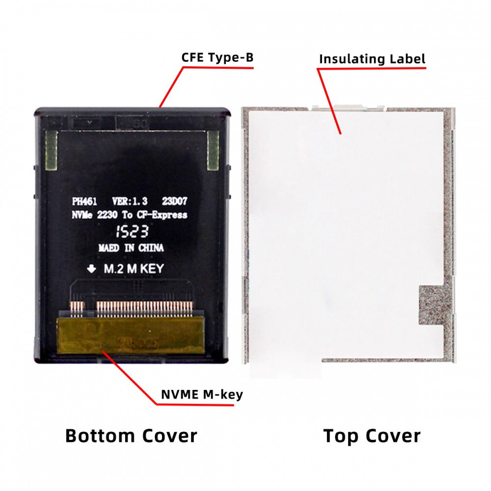 Chenyang CFexpress Type-B to NVME 2230 Memory Card Kit Case CFE CFB NGFF M-key Adapter Compatible with XS Camera 8K RAW PCIe Expansion SA-046-CFB