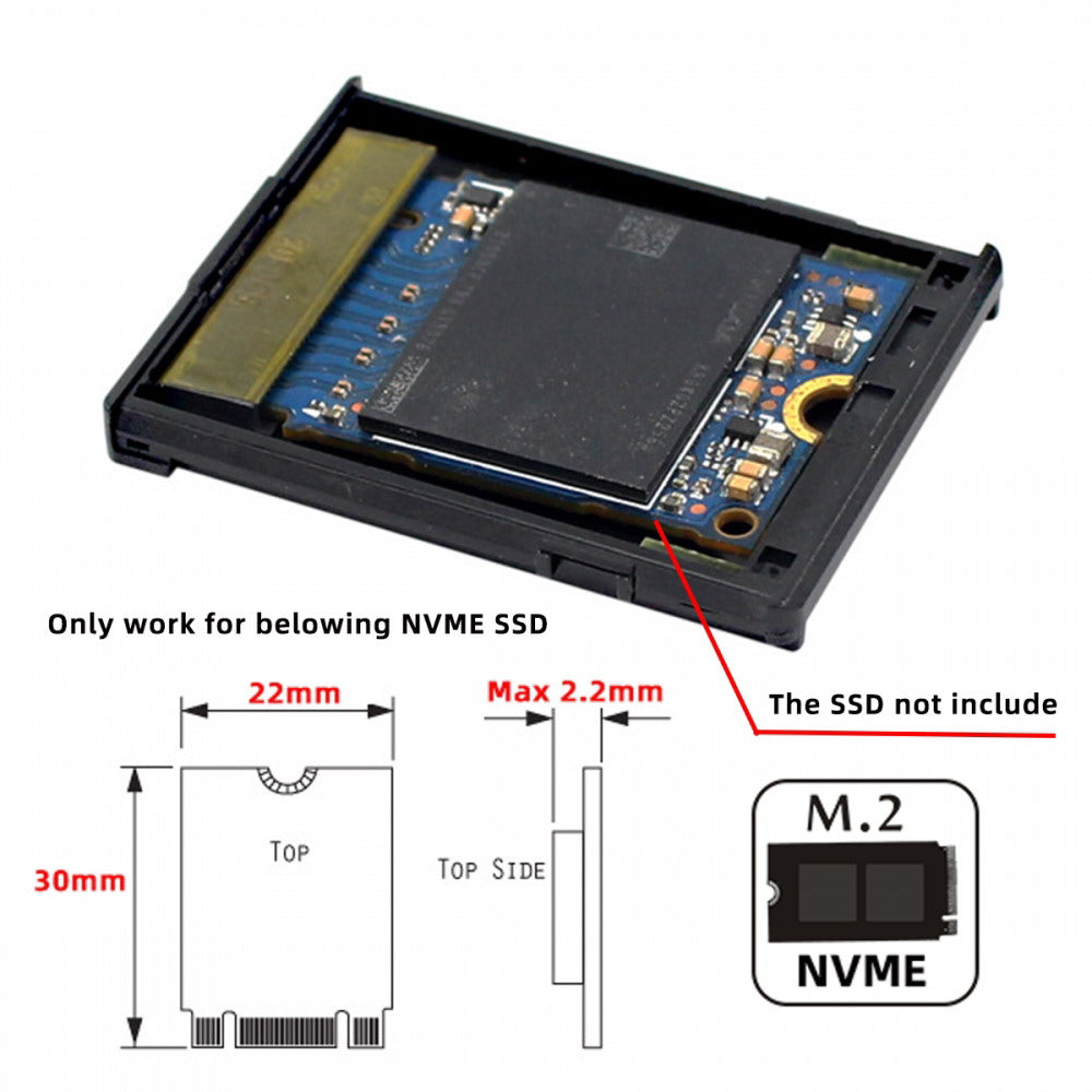 Chenyang CFexpress Type-B to NVME 2230 Memory Card Kit Case CFE CFB NGFF M-key Adapter Compatible with XS Camera 8K RAW PCIe Expansion SA-046-CFB