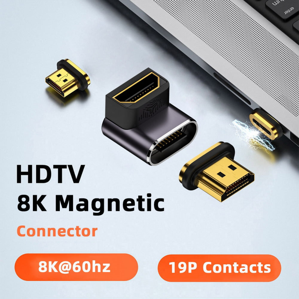 Chenyang 90 Degree Down Angled Magnetic 8K Type-A HDMI 2.1 Male to Female Straight Video Adapter for Laptop HDTV HD-042-DN