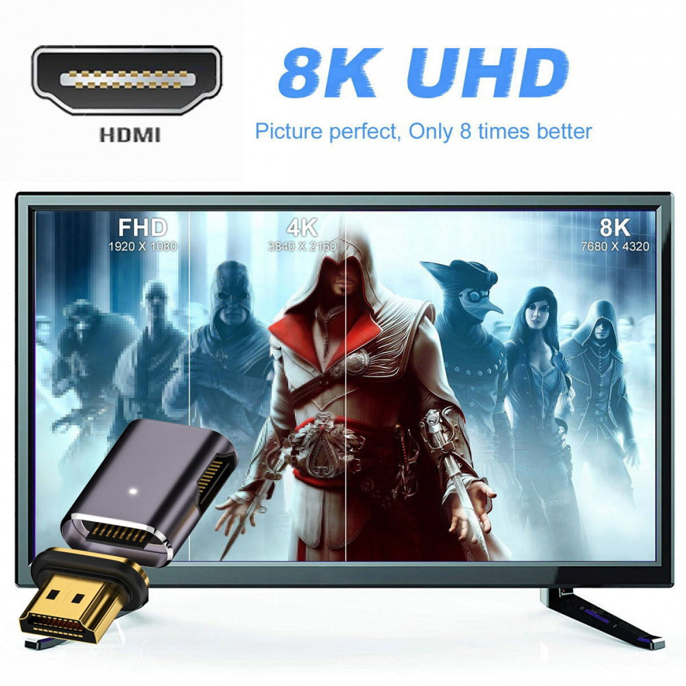 Chenyang 90 Degree Right Angled Magnetic 8K Type-A HDMI 2.1 Male to Female Straight Video Adapter for Laptop HDTV HD-042-RI