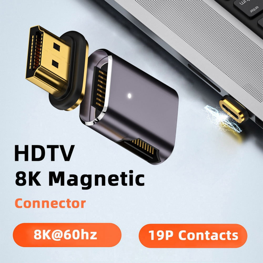 Chenyang 90 Degree Right Angled Magnetic 8K Type-A HDMI 2.1 Male to Female Straight Video Adapter for Laptop HDTV HD-042-RI