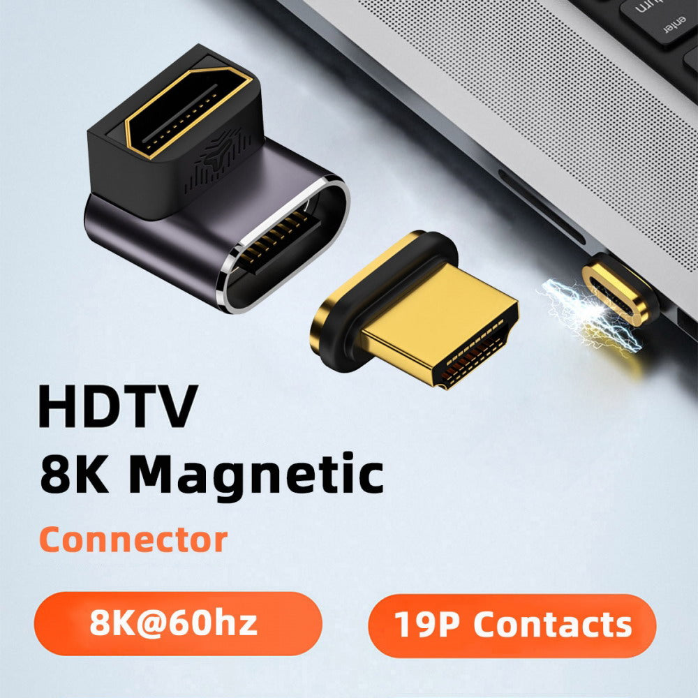 Chenyang 90 Degree Up Angled Magnetic 8K Type-A HDMI 2.1 Male to Female Straight Video Adapter for Laptop HDTV HD-042-UP