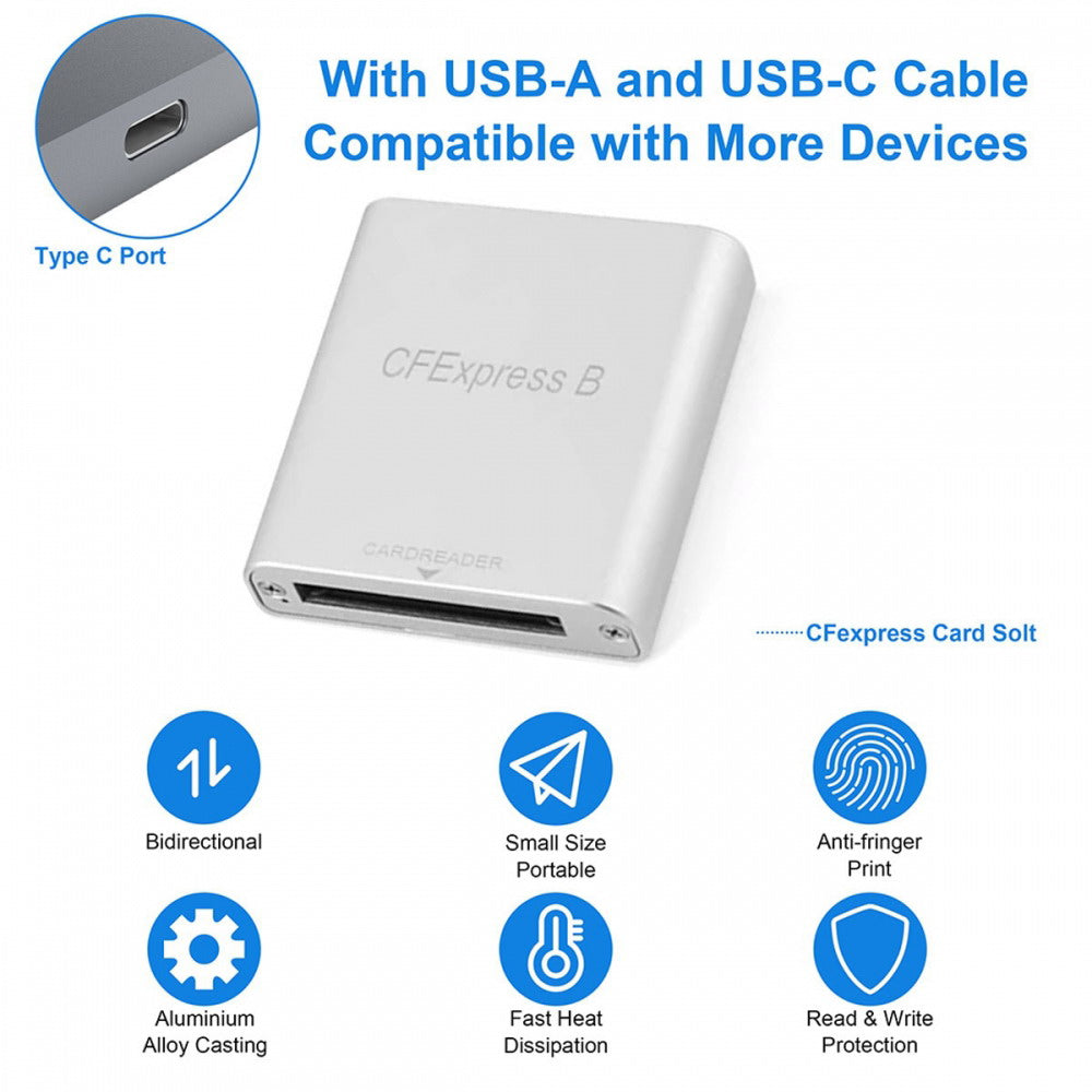 Chenyang USB3.1 Type-C USB3.0 Type-A to CF Express Extension Card Reader CFE Type-B Support R5 Z6 Z7 CFB Memory Card UC-152-CFE