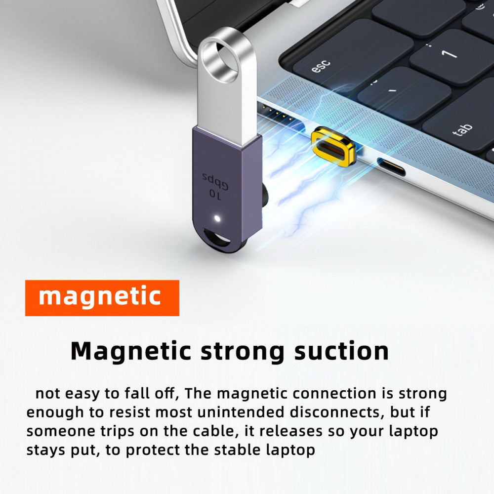 Chenyang Magnetic Connector 10Gbps Type C Male to USB3.0 Female 90 Degree Up Down Angled OTG Data Adapter for Laptop Phone UC-028-AFU