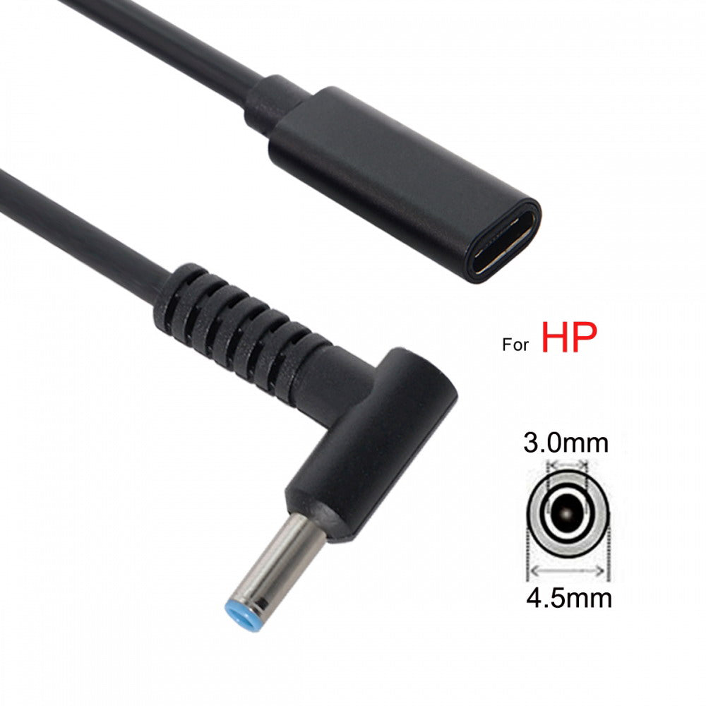 Chenyang Type C USB-C Female Input to DC 4.5*3.0mm Power PD Charge Cable fit for HP Laptop 18-20V UC-109-4530HP