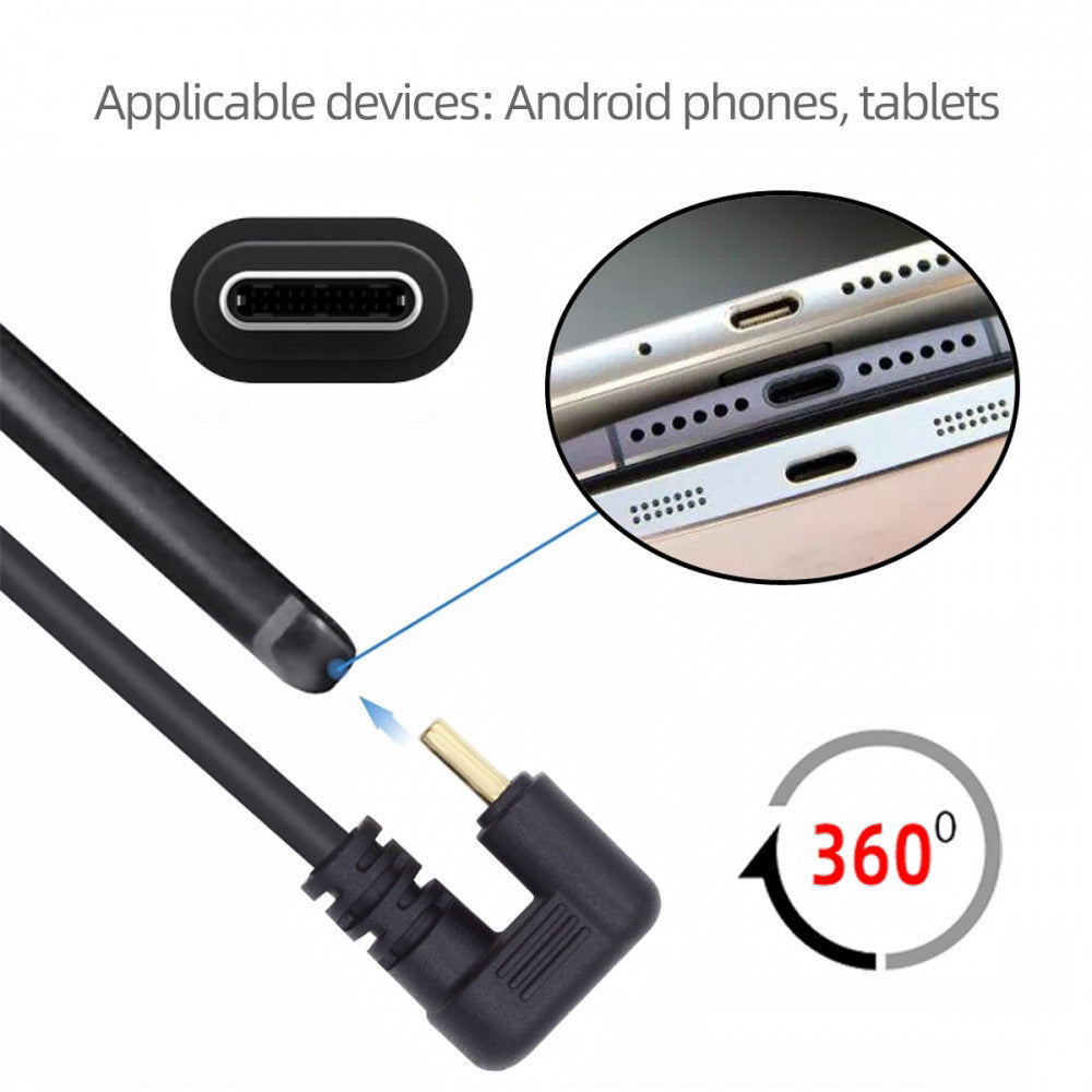 Chenyang USB2.0 Type-A to Type C USB-C Male to Male Power Data Cable 480Mbps USB-C Opposite U Shape Back Angled UC-023-OS