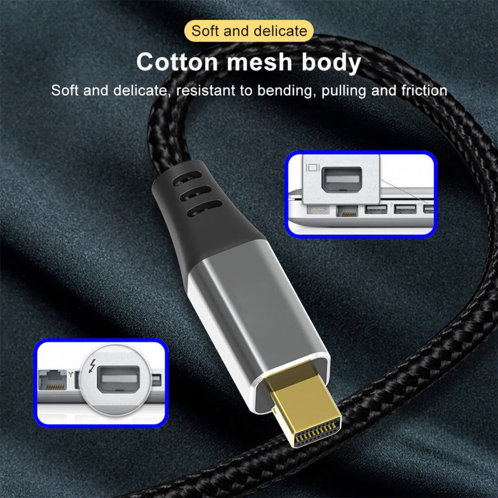 Chenyang Mini DisplayPort 1.4 Source to HDMI 2.0 Display 8K 60hz UHD 4K MINI-DP to HDMI Male Monitor Cable DP-021-8K