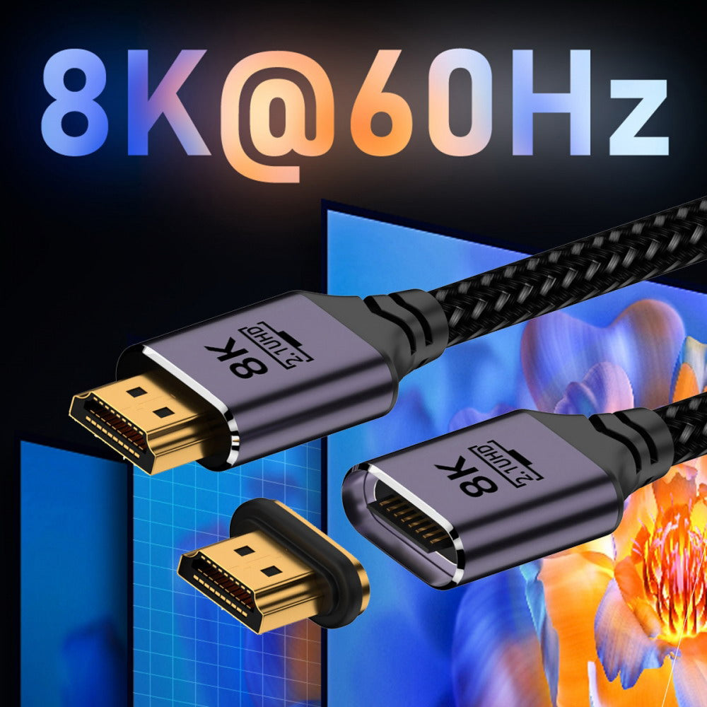 Chenyang Magnetic Connector 8K Type-A HDMI 2.1 Male to Straight Male Video Cable for Laptop HDTV HD-043