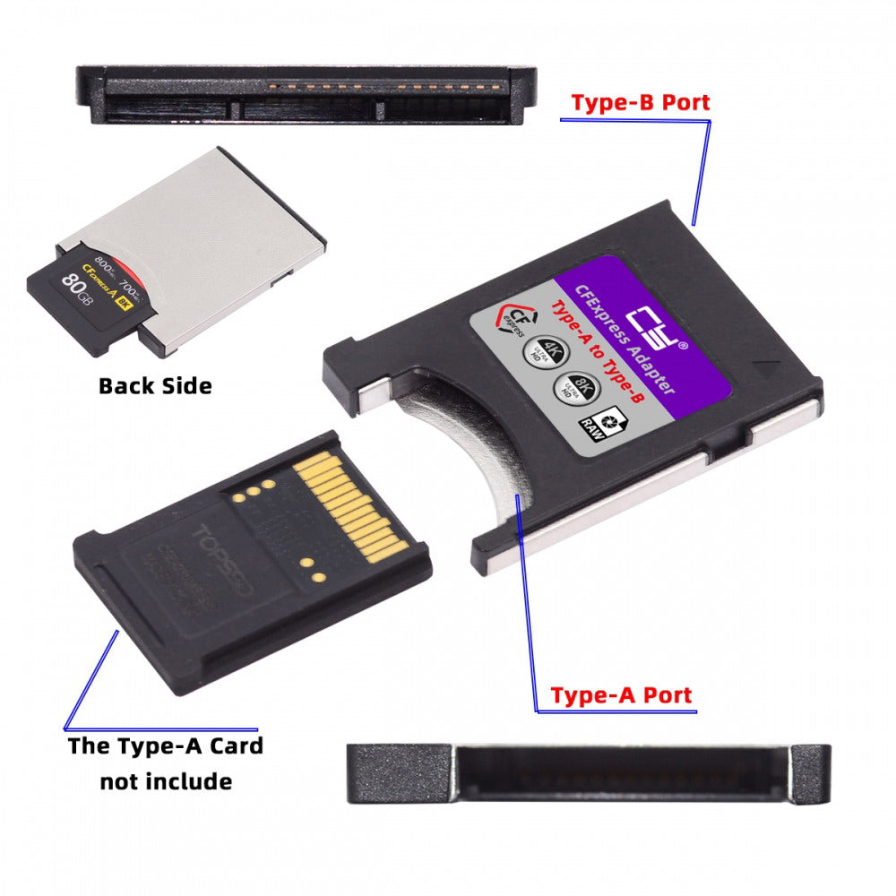 Chenyang CFexpress Type-A to Type-B Memory Card Kit Case CFE CFA to CFB Adapter Compatible with Camera 8K RAW PCIe Expansion SA-080