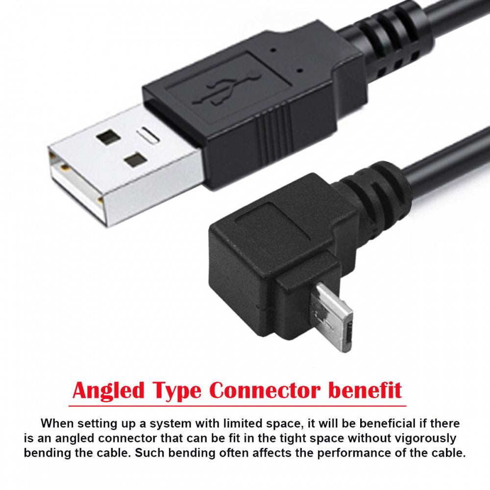 Chenyang Up Angled 90 Degree Micro USB Male to USB Data Charge Cable for i9500 9300 N7100 U2-089-UP