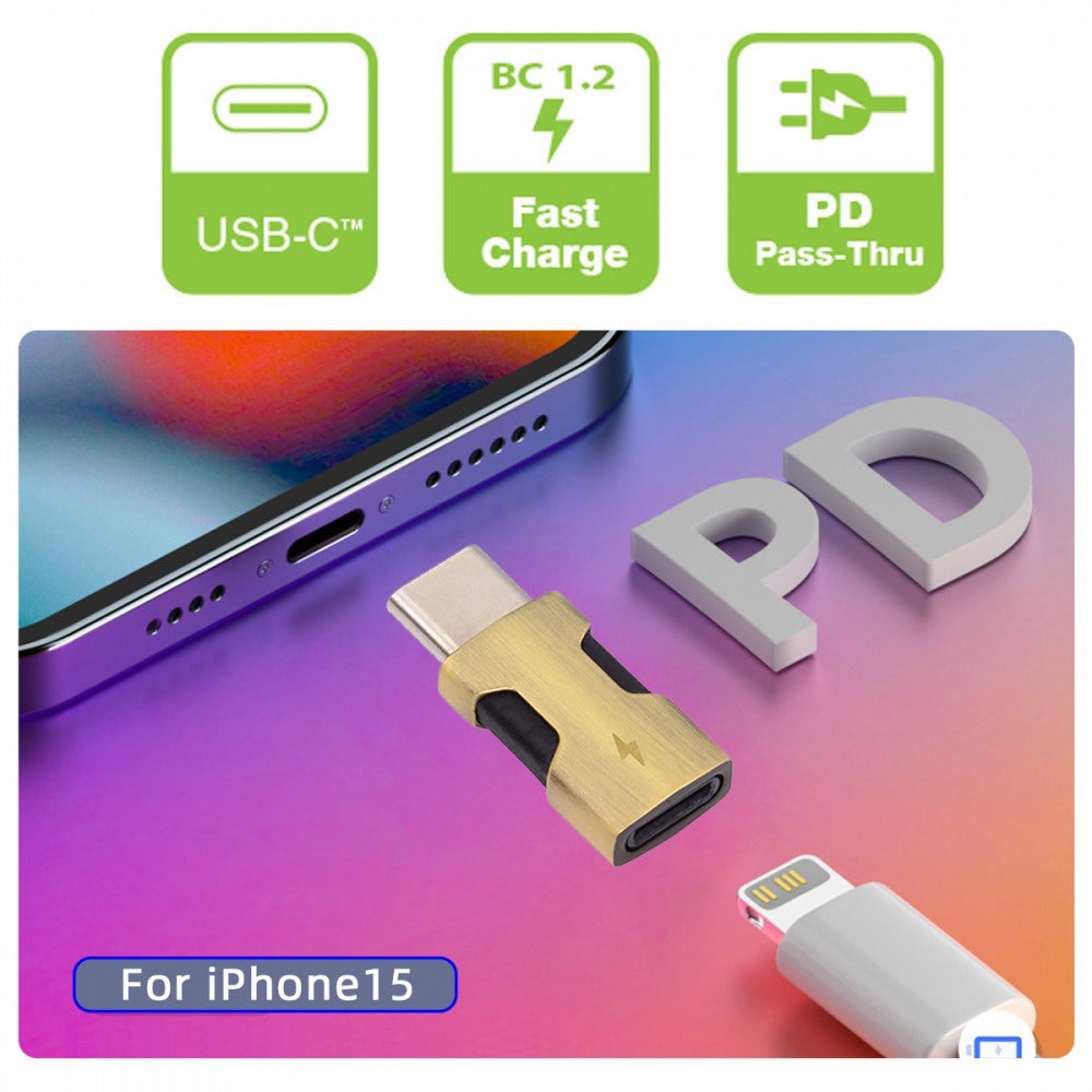 Chenyang 2pcs/set USB-C Type C Male to 8P Female Power 480Mbps Data Adapter Compatible with iPhone 15 & Android & Tablet U2-058-LT021