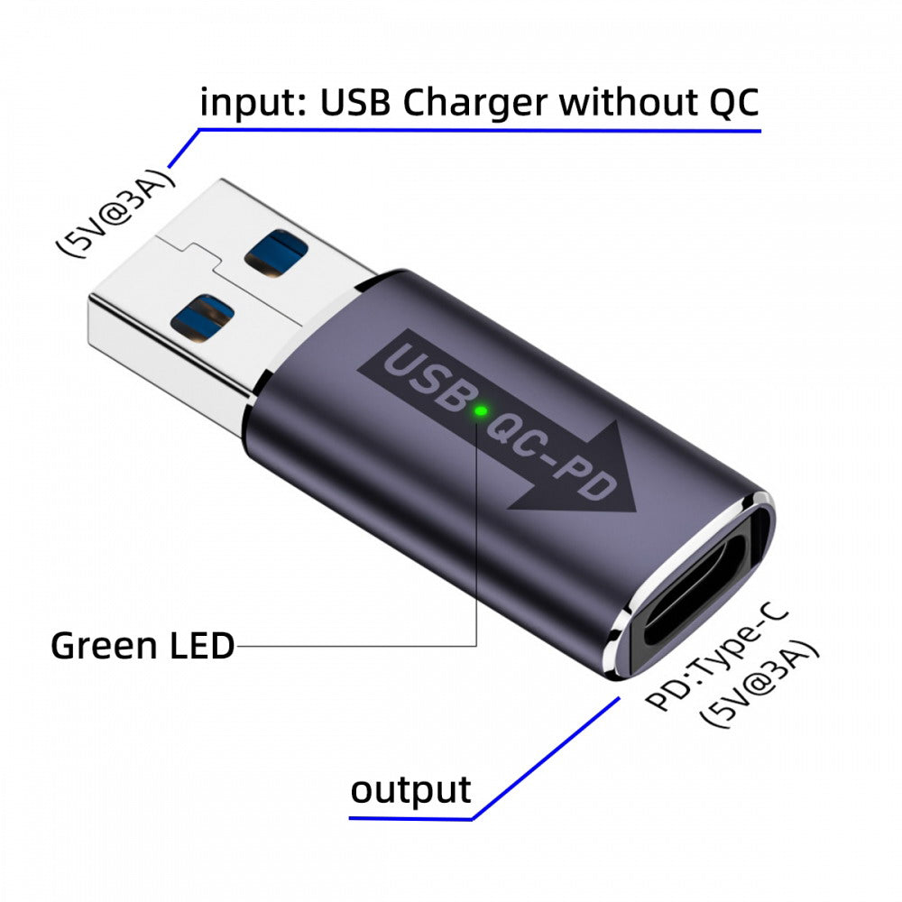 Chenyang 2pcs/lot USB 2.0 A Male QC to PD USB-C Type C Female 5Gbps Data Power Adapter for Laptop Tablet Phone UC-167-QC