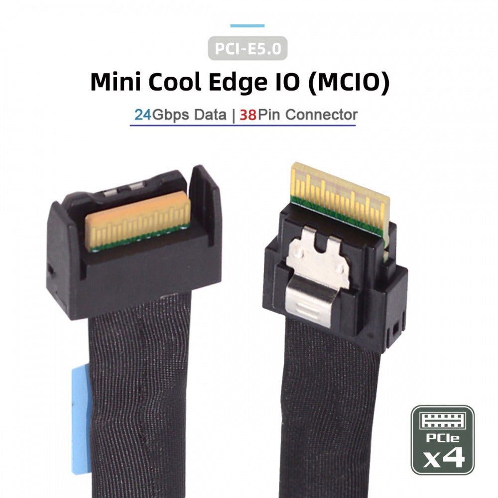 Chenyang PCI-E 5.0 Mini Cool Edge IO MCIO PCI-E 4i 38Pin Male to SFF-8654 Slimline 4X Extender Cable 50cm SF-078