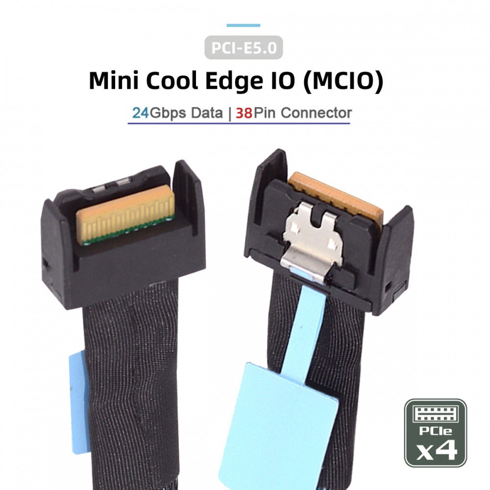 Chenyang PCI-E 5.0 Mini Cool Edge IO MCIO PCI-E 4i 38Pin Male to MCIO 4i SFF-TA-1016 Extender Cable 50cm SF-079