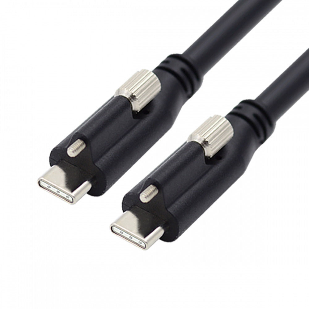 Chenyang USB 3.1 Type-C Locking to Locking USB-C Data Power Cable for Camera With Single Panel Mount Screw Connector UC-047-1.2M