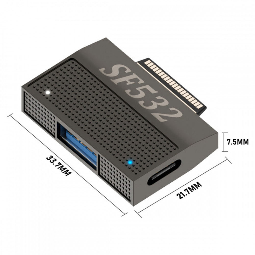 Chenyang Magnetic to USB3.1 Type-A & 15V Type-C USB-C Data Charge Adapter SF532 for Surface Pro9 Pro8 Pro7 Pro6 Pro X Go Book UC-156-SF532