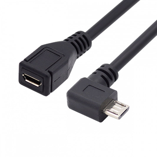 Chenyang 90 Degree Left Angled Micro USB 2.0 Male to Female Cable for Phone Extension 0.5m U2-096-LE