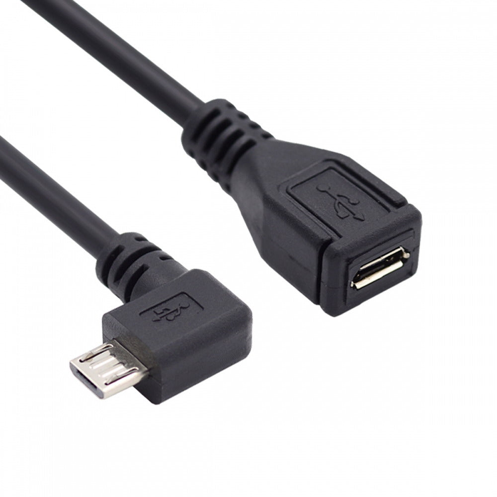 Chenyang Micro USB 2.0 90 Degree Right Angled Male to Female Tablet Phone Extension Cable 50cm U2-096-RI