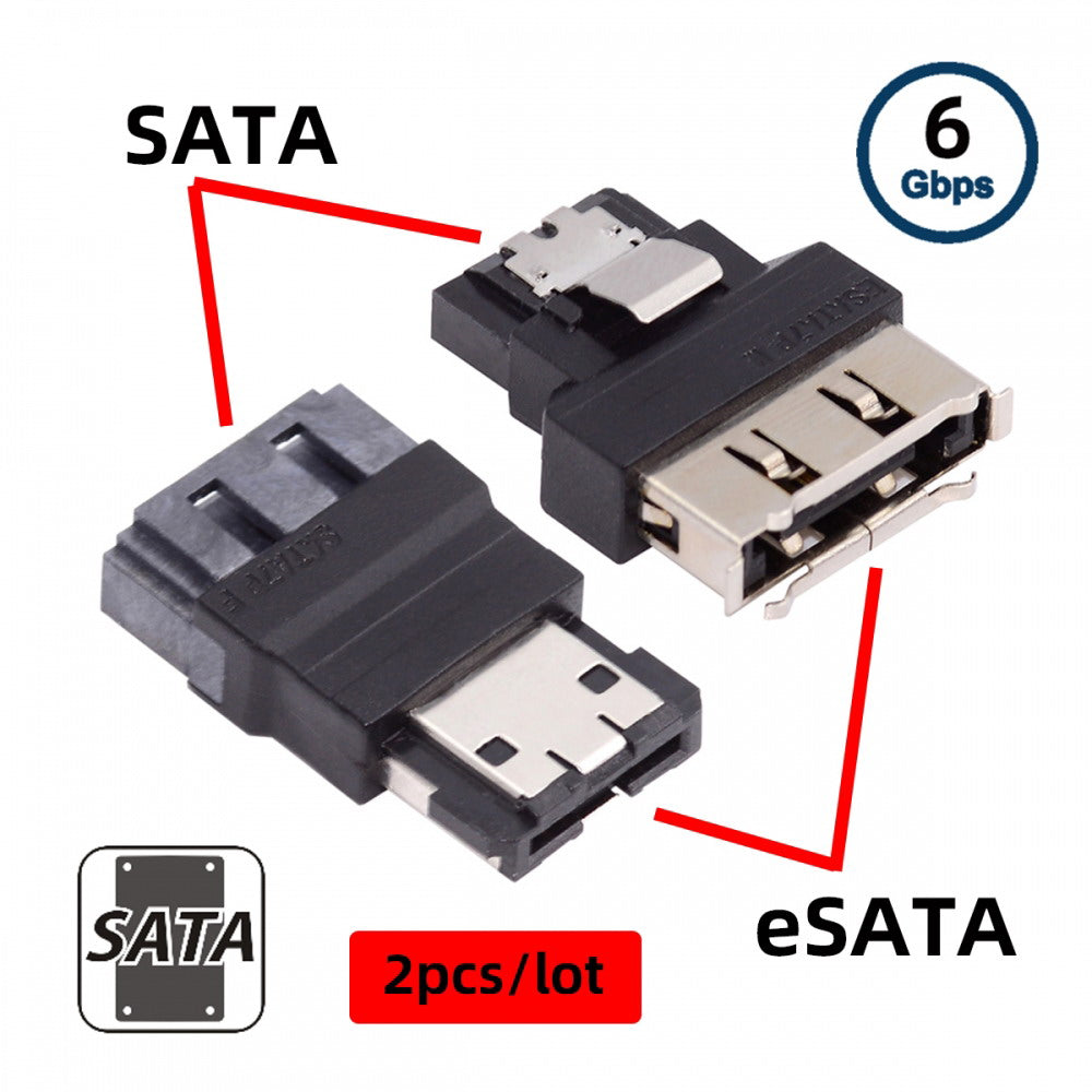 Chenyang 2pcs/lot SATA 7Pin Male to ESATA Female & External ESATA to SATA Adapter Extender for SSD Disk SA-082