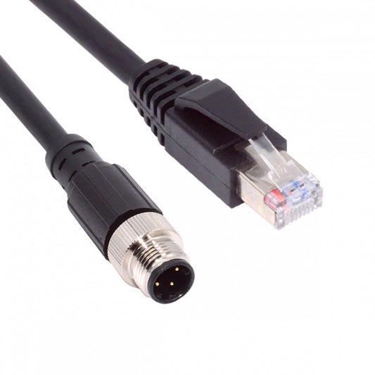 Chenyang M12 Type-D D-coded 4Pin Male to RJ45 Cat5e Male Cable Lan Ethernet Network Industrial Applications IP67 Patch Cord UT-021