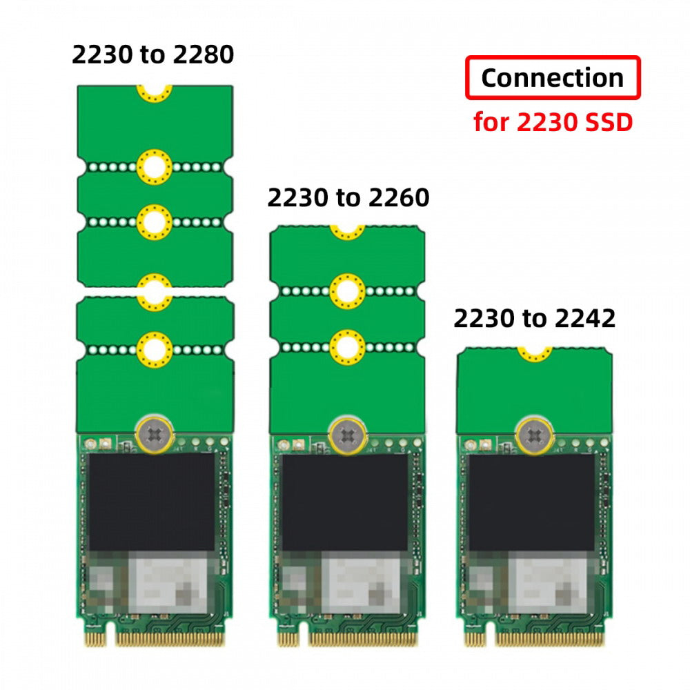 Chenyang 2pcs/lot M2 NGFF NVME M.2 Extended Adapter Card Transfer 2230 2242 2260 2280 Change to Long Size SSD EP-031