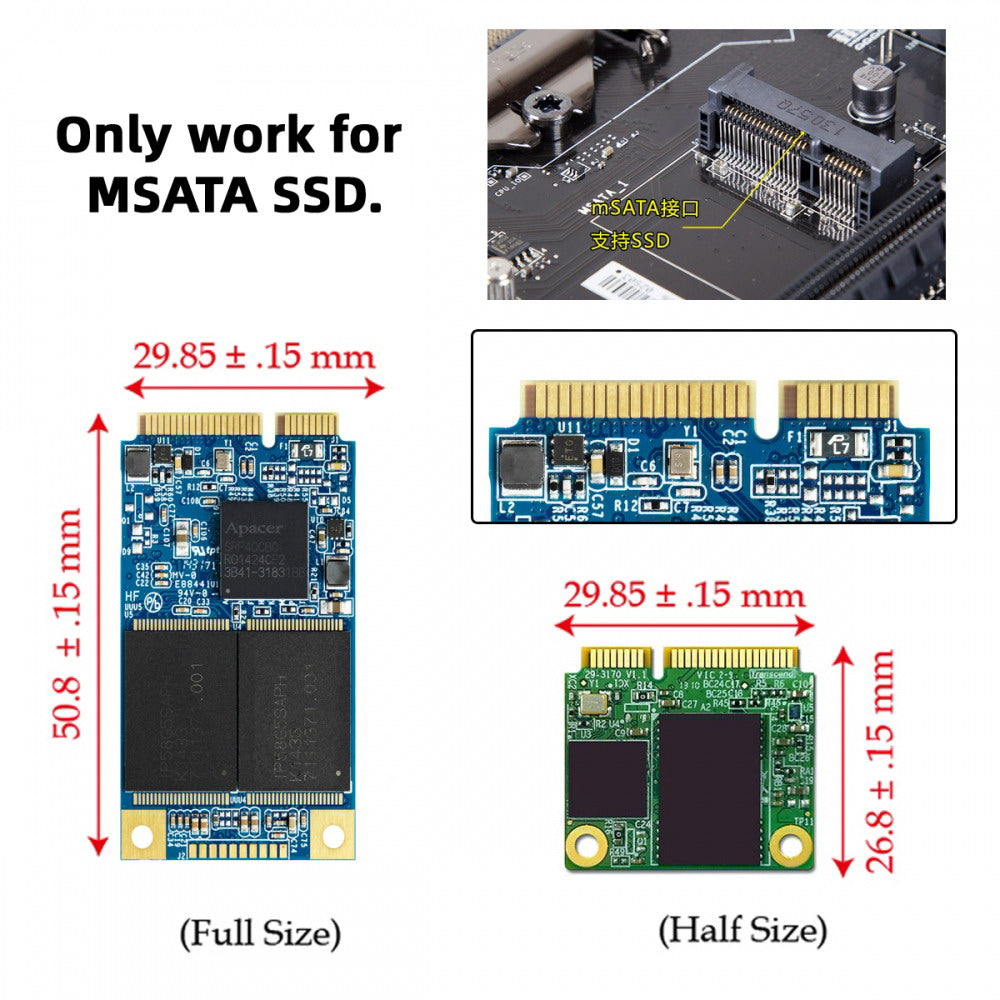 Chenyang Mini PCI-E mSATA SSD to 2.5" SATA Hard Disk Enclosure Case Converter Adapter for MSATA SSD SA-092