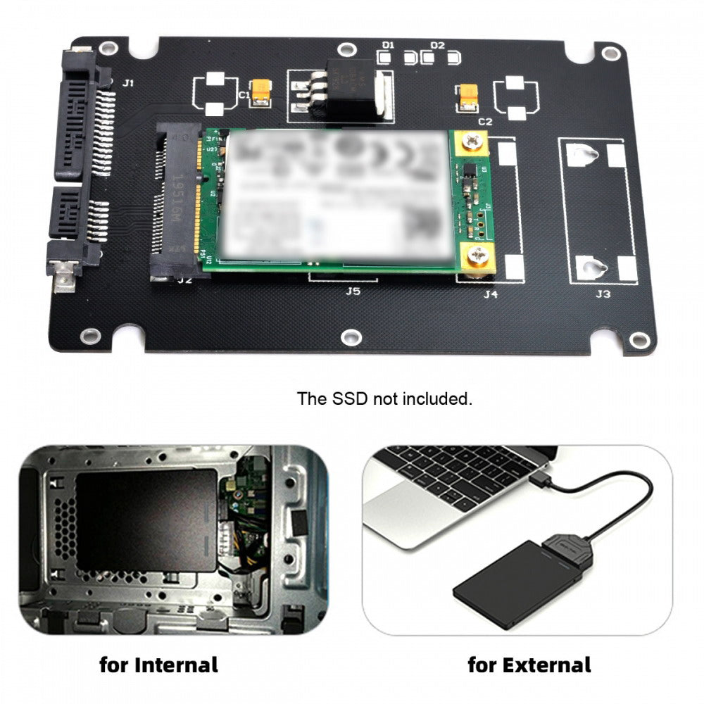 Chenyang Mini PCI-E mSATA SSD to 2.5" SATA Hard Disk Enclosure Case Converter Adapter for MSATA SSD SA-092