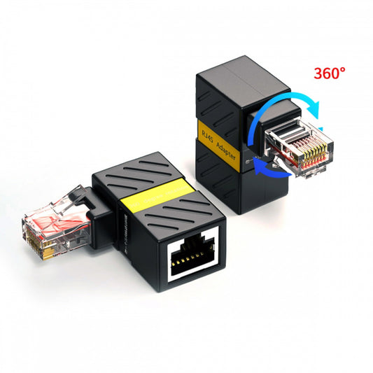 Chenyang CAT6 UTP Male to Female 360 Degree Angled Rotating Adapter RJ45 8P8C 1000Mbps for Lan Ethernet Network UT-022