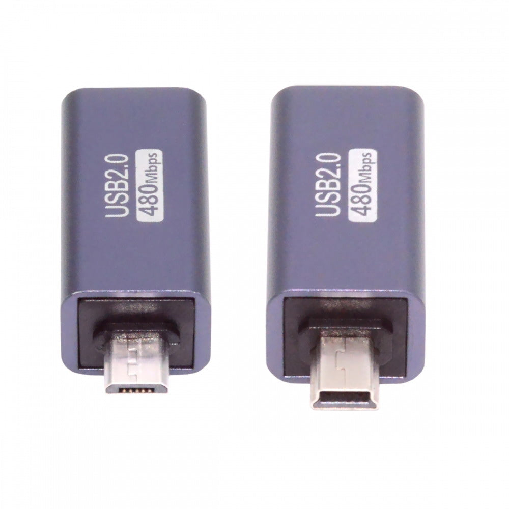 Chenyang 2pcs/lot USB 2.0 B Type Female to Mini USB & Micro Male Extension Adapter for Printer Phone Disk U2-010-MM