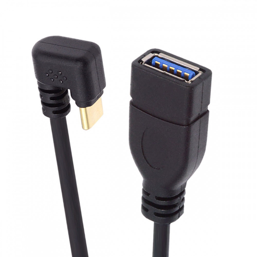 Chenyang USB-C USB 3.1 Type-C Male to USB 3.0-A Female 10Gbps OTG Data Power Cable Opposite U Shape Back Angled UC-200-OS