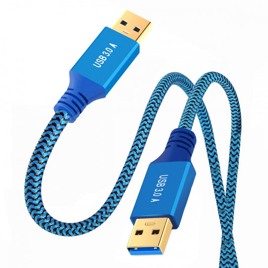 Chenyang USB 3.0 Type-A Male to USB3.0 A Male Cable Extension Blue Sleeve 5Gbps for Disk SSD Camera Data U3-085-AM