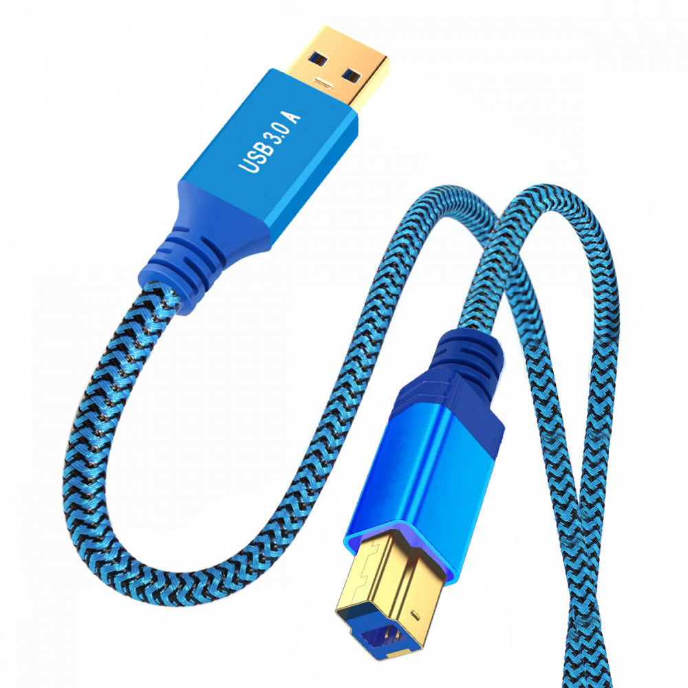 Chenyang USB 3.0 Type-A Male to USB3.0 Type-B Male Cable Extension Blue 5Gbps for Disk SSD Camera Data U3-085-BM