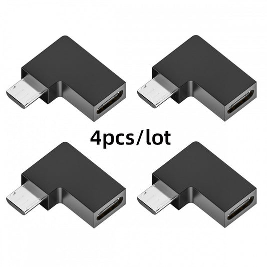 Chenyang 4pcs/lot USB-C USB2.0 Type C Female to Micro USB Male Power Data Adapter 90 Degree Left Angled Type UC-102-LE-4PCS