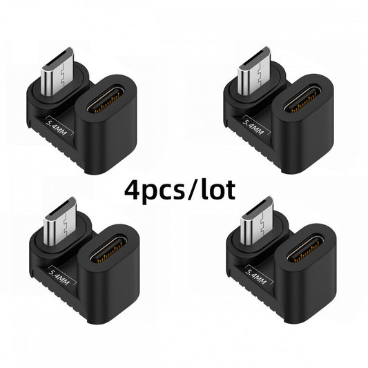 Chenyang 4pcs/lot USB-C USB2.0 Type C Female to Micro USB Male Power Data Adapter 360 Degree Opposite Down Back Angled UC-102-OS-4PCS