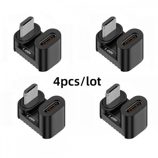 Chenyang 4pcs/lot USB-C USB2.0 Type C Female to Micro USB Male Power Data Adapter 360 Degree Opposite Up Back Angled UC-102-OU-4PCS