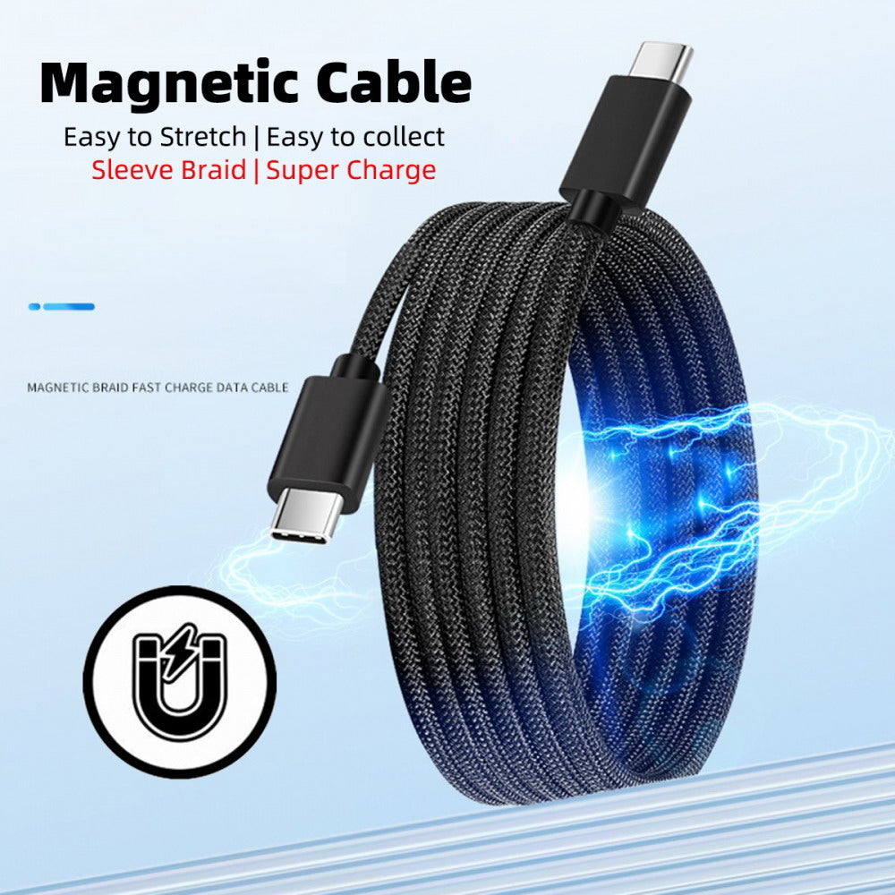 Chenyang USB-C to Type-C Cable Magnetic Auto Retract Coiled 65W PD for Car Phone Laptop Retractable UC-003-MG