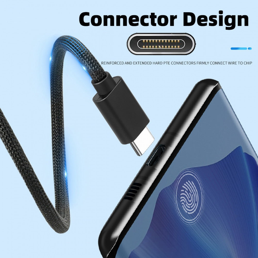 Chenyang USB-C to Type-C Cable Magnetic Auto Retract Coiled 65W PD for Car Phone Laptop Retractable UC-003-MG