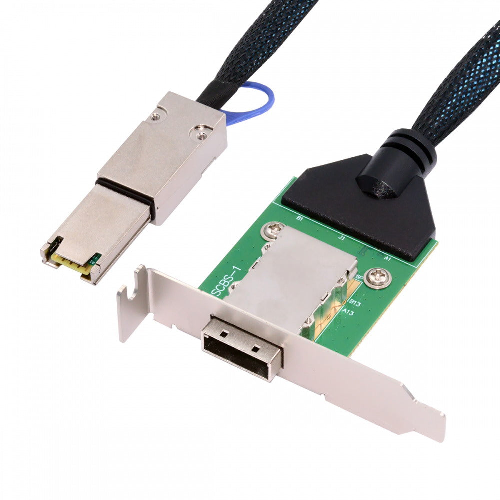 Chenyang External Mini SAS SFF-8088 Male to SFF-8088 Female Extension Cable PCBA With Low Profile Bracket SF-083-26PIN